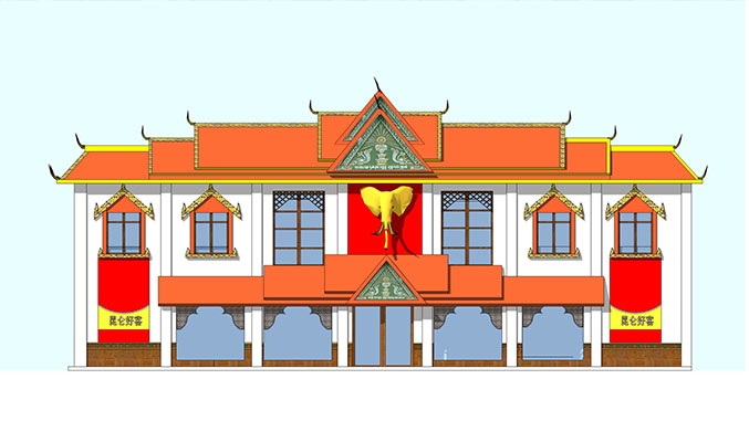 傣族风格加油站